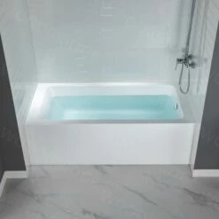 WOODBRIDGE 60-Inch Contemporary Alcove Acrylic Bathtub With Right Hand Drain And Overflow Holes, White -Woodbridgebath Shop 5fdc5f8b22410 thumb 600x600