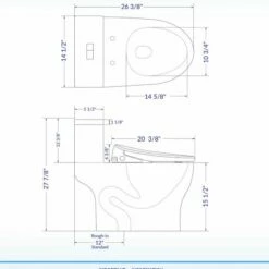 WOODBRIDGE T-0044 One Piece 1.1GPF/1.6 GPF Dual Flush Elongated Toilet With Advance Smart Bidet Bidet In White -Woodbridgebath Shop 6017ba88345ee thumb 600x600