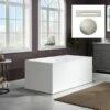 WOODBRIDGE 59" Acrylic Freestanding Bathtub Contemporary Soaking Tub With Brushed Nickel Overflow And Drain,White Tub,B-0085-B/N-Drain&O -Woodbridgebath Shop 60370de7a93ac thumb 600x600