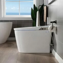 WOODBRIDGE B0980S Intelligent Smart Toilet, Massage Washing, Open & Close, Auto Flush,Heated Integrated Multi Function Remote Control, With Advance Bidet And Soft Closing Seat, White -Woodbridgebath Shop 6041956625901 thumb 600x600