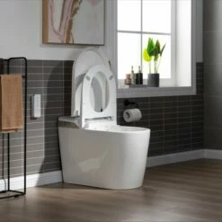 WOODBRIDGE B0980S Intelligent Smart Toilet, Massage Washing, Open & Close, Auto Flush,Heated Integrated Multi Function Remote Control, With Advance Bidet And Soft Closing Seat, White -Woodbridgebath Shop 60419568866f6 thumb 600x600