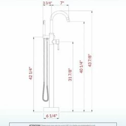 WOODBRIDGE F0024CHRD Contemporary Single Handle Floor Mount Freestanding Tub Filler Faucet With Cylinder Shape Hand Shower In Polished Chrome Finish. -Woodbridgebath Shop 60472c299431b thumb 600x600