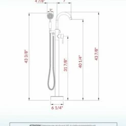 WOODBRIDGE F0024CHVT Fusion Single Handle Floor Mount Freestanding Tub Filler Faucet With Telephone Hand Shower In Polished Chrome Finish. -Woodbridgebath Shop 6047355cd9f74 thumb 600x600