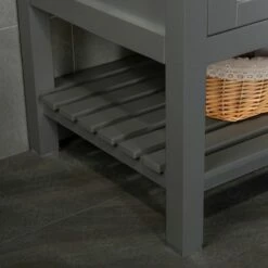 Sydney 48" Inch Solid Wood Bathroom Vanity Base Only | 2 Soft Closing Doors And 4 Full Extension Solid Wood Dovetail Drawers | Grey Vanity Color | -Woodbridgebath Shop 60545aee0c94e thumb 600x600