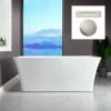 WOODBRIDGE 59" Acrylic Freestanding Bathtub Contemporary Soaking Tub With Brushed Nickel Overflow And Drain,White Tub,B-1509-B/N-Drain&O -Woodbridgebath Shop 606d2479f0030 thumb 600x600