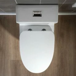WOODBRIDGE Modern One Piece Dual Flush 1.28 GP Toilet,with Soft Closing Seat, V Button B0750-B/N, White -Woodbridgebath Shop 608140927f368 thumb 600x600