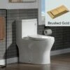 WOODBRIDGE Modern One Piece Dual Flush 1.28 GP Toilet,with Soft Closing Seat, Brushed Gold Button B0750-BG, White -Woodbridgebath Shop 60822c7b46240 thumb 600x600