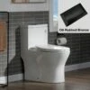 WOODBRIDGE Modern One Piece Dual Flush 1.28 GP Toilet,with Soft Closing Seat, Oil Rubbed Bronze Button B0750-ORB, White -Woodbridgebath Shop 60822e5880eb7 thumb 600x600