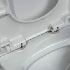 WOODBRIDGE Modern Square Design One Piece Dual Flush 1.28 GP Toilet,Chair Height With Soft Closing Seat, Brushed Gold Button B0920-BG, White -Woodbridgebath Shop 6082325a1a2d8 thumb 600x600