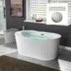 WOODBRIDGE BTA0088 56" Acrylic Freestanding Bathtub Contemporary Soaking Tub With Brushed Nickel Overflow And Drain -Woodbridgebath Shop 609a4785764b4 thumb 600x600