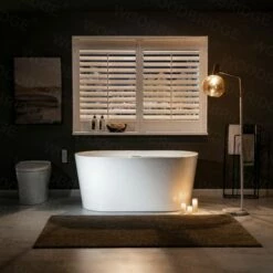 WOODBRIDGE BTA0088 56" Acrylic Freestanding Bathtub Contemporary Soaking Tub With Brushed Nickel Overflow And Drain -Woodbridgebath Shop 609a479400178 thumb 600x600