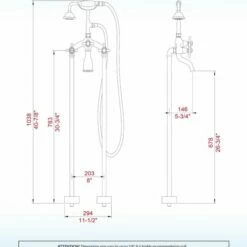 WOODBRIDGE F0017CH Freestanding Clawfoot Tub Filler Faucet With Hand Shower And Hose In Chrome -Woodbridgebath Shop 60a3882ddd857 thumb 600x600