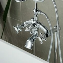 WOODBRIDGE F0017CH Freestanding Clawfoot Tub Filler Faucet With Hand Shower And Hose In Chrome -Woodbridgebath Shop 60a38838d4fe0 thumb 600x600