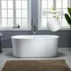 WOODBRIDGE 59" Contemporary Freestanding Acrylic Air Bubble Soaking Bathtub With Chrome Overflow And Drain B0102-C -Woodbridgebath Shop 60b7218ab4135 thumb 600x600