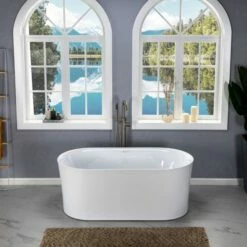 WOODBRIDGE 59" Contemporary Freestanding Acrylic Air Bubble Soaking Bathtub With Chrome Overflow And Drain B0102-C -Woodbridgebath Shop 60b7219aba7fd thumb 600x600