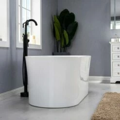 WOODBRIDGE 59" Contemporary Freestanding Acrylic Air Bubble Soaking Bathtub With Chrome Overflow And Drain B0102-C -Woodbridgebath Shop 60b7219beca8a thumb 600x600