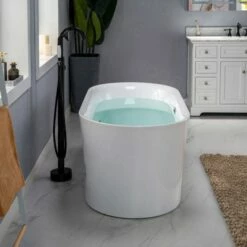 WOODBRIDGE 59" Contemporary Freestanding Acrylic Air Bubble Soaking Bathtub With Chrome Overflow And Drain B0102-C -Woodbridgebath Shop 60b721a0d494d thumb 600x600