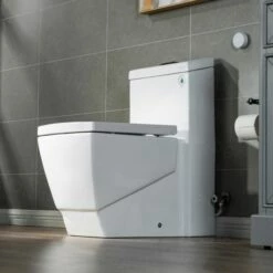 WOODBRIDGE B-0920-A Modern One-Piece Elongated Square Toilet With Solf Closed Seat And Hand Free Touchless Sensor Flush Kit, White -Woodbridgebath Shop 60b9bffe470a0 thumb 600x600