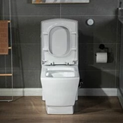WOODBRIDGE B-0920-A Modern One-Piece Elongated Square Toilet With Solf Closed Seat And Hand Free Touchless Sensor Flush Kit, White -Woodbridgebath Shop 60b9c006c7940 thumb 600x600