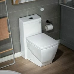 WOODBRIDGE B-0920-A Modern One-Piece Elongated Square Toilet With Solf Closed Seat And Hand Free Touchless Sensor Flush Kit, White -Woodbridgebath Shop 60b9c00c60b5d thumb 600x600