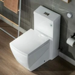 WOODBRIDGE B-0920-A Modern One-Piece Elongated Square Toilet With Solf Closed Seat And Hand Free Touchless Sensor Flush Kit, White -Woodbridgebath Shop 60b9c00ca345a thumb 600x600