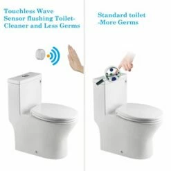 WOODBRIDGE B-0500-A Modern One-Piece Elongated Toilet With Solf Closed Seat And Hand Free Touchless Sensor Flush Kit, White -Woodbridgebath Shop 60b9c0564e8f3 thumb 600x600