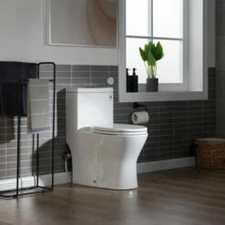 WOODBRIDGE B-0500-A Modern One-Piece Elongated Toilet With Solf Closed Seat And Hand Free Touchless Sensor Flush Kit, White -Woodbridgebath Shop 60b9c0663f882 thumb 600x600
