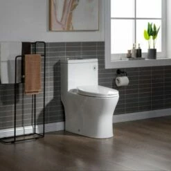 WOODBRIDGE B-0750-A Modern One-Piece Elongated Toilet With Solf Closed Seat And Hand Free Touchless Sensor Flush Kit, White -Woodbridgebath Shop 60b9c10c534e3 thumb 600x600