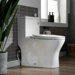 WOODBRIDGE B-0750-A Modern One-Piece Elongated Toilet With Solf Closed Seat And Hand Free Touchless Sensor Flush Kit, White -Woodbridgebath Shop 60b9c111df2a8 thumb 600x600