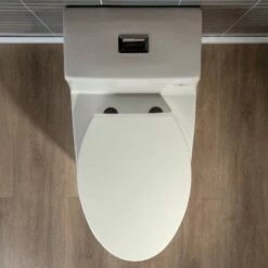 WOODBRIDGEE One Piece Toilet With Soft Closing Seat, Chair Height, 1.28 GPF Dual, Water Sensed, 1000 Gram MaP Flushing Score Toilet, B0942, Biscuit -Woodbridgebath Shop 60c0136761828 thumb 600x600