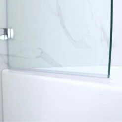 WOODBRIDGE MTDB3458-B, Frameless Hinged Bathtub Shower, 5/16" Tempered Panel, 34" W X 58" H Tub Glass Door In Brushed Nickel Finish, Include Towel Bar -Woodbridgebath Shop 60c2f40516811 thumb 600x600