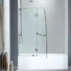 WOODBRIDGE MTDB4958-B, Frameless Hinged Bathtub Shower, 5/16" Tempered Panel, 48-3/8" W X 58" H Tub Glass Door In Brushed Nickel Finish, Include Support Bar -Woodbridgebath Shop 60c84b12bc29a thumb 600x600