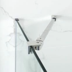 WOODBRIDGE MTDB4958-B, Frameless Hinged Bathtub Shower, 5/16" Tempered Panel, 48-3/8" W X 58" H Tub Glass Door In Brushed Nickel Finish, Include Support Bar -Woodbridgebath Shop 60c84b15489a7 thumb 600x600