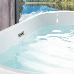 WOODBRIDGE 54" Acrylic Freestanding Bathtub Contemporary Soaking Tub With Brushed Nickel Overflow And Drain,White Tub,B1702-B/N-Drain&O -Woodbridgebath Shop 60d592f6a162b thumb 600x600