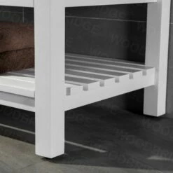 Sydney 60" Inch Solid Wood Bathroom Vanity Base Only | 2 Soft Closing Doors And 4 Full Extension Solid Wood Dovetail Drawers | White Vanity Color -Woodbridgebath Shop 60e280e83ef32 thumb 600x600