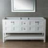 Sydney 60" Inch Solid Wood Bathroom Vanity Base Only | 2 Soft Closing Doors And 4 Full Extension Solid Wood Dovetail Drawers | White Vanity Color -Woodbridgebath Shop 60e280ee88def thumb 600x600