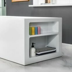 WOODBRIDGE 59" Acrylic Freestanding Bathtub Contemporary Soaking Tub With Brushed Nickel Overflow And Drain,White Tub,B-0081/BTA0081 -Woodbridgebath Shop 60f0fbe1b9677 thumb 600x600