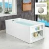 WOODBRIDGE 59" Acrylic Freestanding Bathtub Contemporary Soaking Tub With Brushed Nickel Overflow And Drain,White Tub,B-0081/BTA0081 -Woodbridgebath Shop 60f0fbe7281c8 thumb 600x600