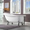 WOODBRIDGE 67" Heavy Duty Acrylic Slipper Clawfoot Bath Tub With Chrome Feet + Chrome Drain &Overflow -Woodbridgebath Shop 60f8d57598e36 thumb 600x600