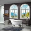 WOODBRIDGE 54" Heavy Duty Acrylic Slipper Clawfoot Bath Tub With Chrome Feet + Chrome Drain &Overflow -Woodbridgebath Shop 60f8d66dde7d2 thumb 600x600