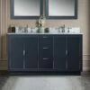 WOODBRIDGE Venice 60"x21"x33" Solid Wood Bath Vanities Side Cabinet In Grey With Brushed Nickel Trim And Carrara Marble Vanity Top Cabinet With 3 Pre-Drilled Holes For 8-inch Widespread Faucet. -Woodbridgebath Shop 61652db5b5618 thumb 600x600