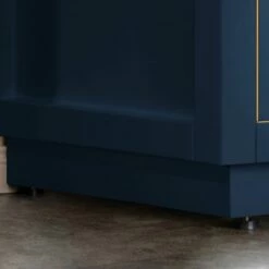 WOODBRIDGE Venice 48"x21"x33" Solid Wood Bath Vanities Side Cabinet In Navy Blue With Gold Trim And Engineered Stone Composite Vanity Top In Fish Belly White With 3 Pre-Drilled Holes For 8-inch Widespread Faucet. -Woodbridgebath Shop 61669881327e1 thumb 600x600