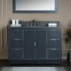 WOODBRIDGE Venice 48"x21"x33" Solid Wood Bath Vanities Side Cabinet In Grey With Brushed Nickel Trim And Engineered Stone Composite Vanity Top In Dark Gray With 3 Pre-Drilled Holes For 8-inch Widespread Faucet. -Woodbridgebath Shop 6167be8053d7f thumb 600x600