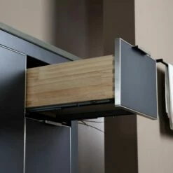 WOODBRIDGE Venice 48"x21"x33" Solid Wood Bath Vanities Side Cabinet In Grey With Brushed Nickel Trim And Engineered Stone Composite Vanity Top In Dark Gray With 3 Pre-Drilled Holes For 8-inch Widespread Faucet. -Woodbridgebath Shop 6167be872b1c6 thumb 600x600