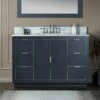 WOODBRIDGE Venice 48"x21"x33" Solid Wood Bath Vanities Side Cabinet In Grey And Brushed Nickel Trim And Carrara Marble Vanity Top Cabinet With 3 Pre-Drilled Holes For 8-inch Widespread Faucet. -Woodbridgebath Shop 6167c131160c9 thumb 600x600