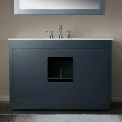 WOODBRIDGE Venice 48"x21"x33" Solid Wood Bath Vanities Side Cabinet In Grey And Brushed Nickel Trim And Carrara Marble Vanity Top Cabinet With 3 Pre-Drilled Holes For 8-inch Widespread Faucet. -Woodbridgebath Shop 6167c13ad8a9e thumb 600x600