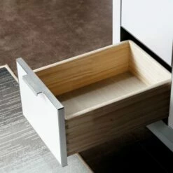 WOODBRIDGE Venice 48"x21"x33" Solid Wood Bath Vanities Side Cabinet In White With Brushed Nickel Trim And Engineered Stone Composite Vanity Top In Dark Gray With 3 Pre-Drilled Holes For 8-inch Widespread Faucet. -Woodbridgebath Shop 6167d207b7a88 thumb 600x600