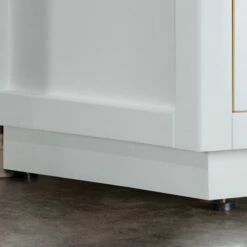 WOODBRIDGE Venice 48"x21"x33" Solid Wood Bath Vanities Side Cabinet In White With Gold Trim And Engineered Stone Composite Vanity Top In Carrara White 3 Pre-Drilled Holes For 8-inch Widespread Faucet. -Woodbridgebath Shop 6167d37672021 thumb 600x600