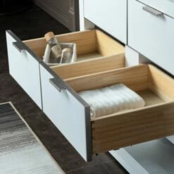 WOODBRIDGE Venice 36"x21"x33" Solid Wood Bath Vanities Side Cabinet In White With Brushed Nickel Trim And Engineered Stone Composite Vanity Top In Carrara White 3 Pre-Drilled Holes For 8-inch Widespread Faucet. -Woodbridgebath Shop 6179043aec66d thumb 600x600