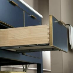 WOODBRIDGE Venice 36"x21"x33" Solid Wood Bath Vanities Side Cabinet In Navy Blue With Gold Trim And Engineered Stone Composite Vanity Top In Carrara White 3 Pre-Drilled Holes For 8-inch Widespread Faucet. -Woodbridgebath Shop 61790e53f2fdc thumb 600x600